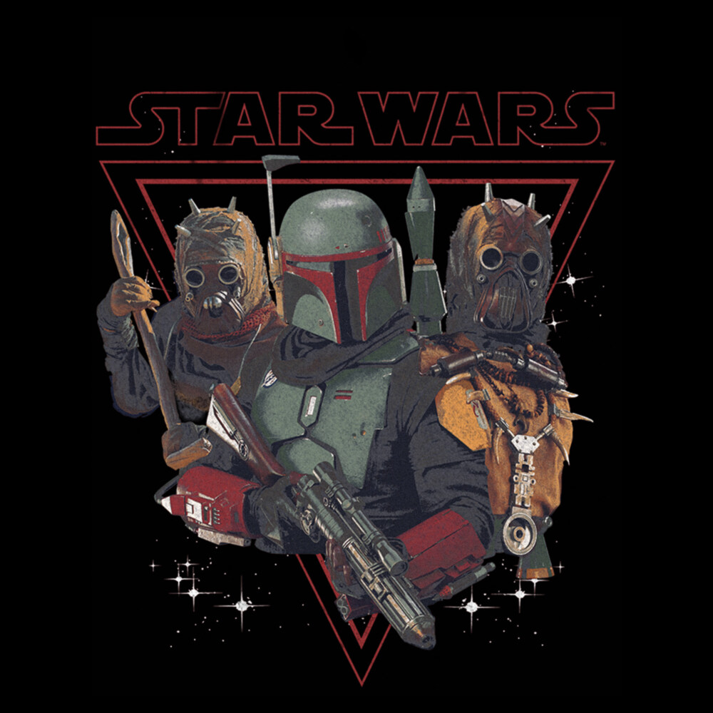 Men&#039;s Star Wars: The Book of Boba Fett Tusken Raiders and Boba Bounty Hunters  Adult T-Shirt