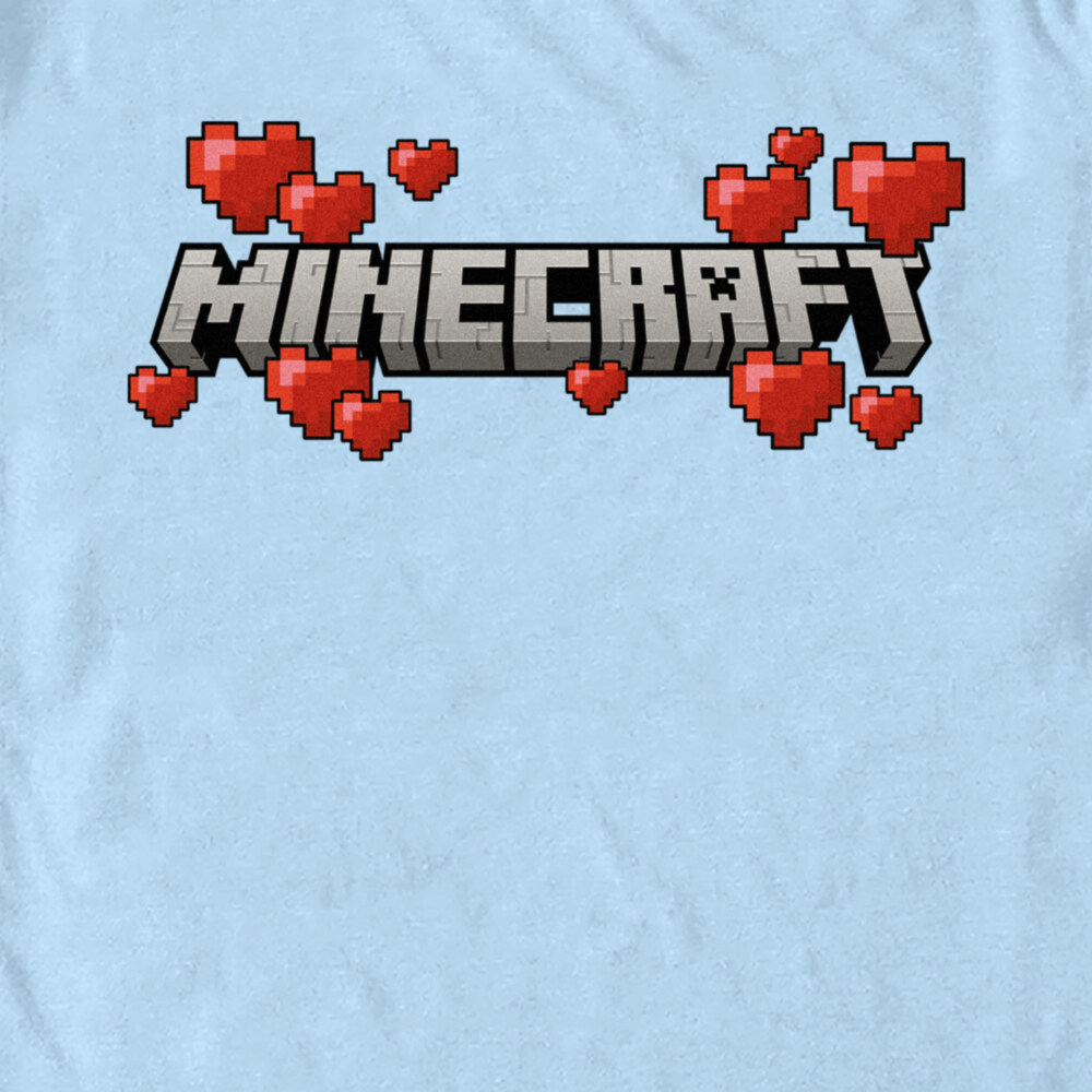 Men's Minecraft Valentine's Day Hearts Logo  Adult T-Shirt