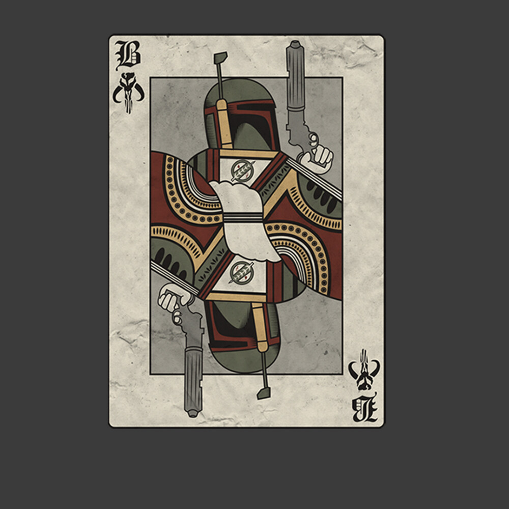 Men's Star Wars Boba Fett Playing Card  Adult Pull Over Hoodie