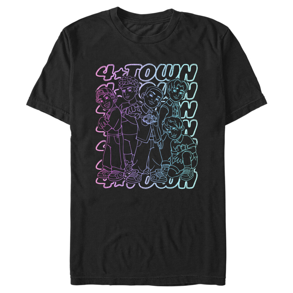 Men's Turning Red 4*Town Neon Stack  Adult T-Shirt