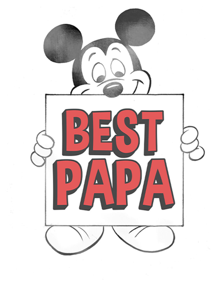 Men's Mickey & Friends Father's Day Best Papa Sign  Adult T-Shirt