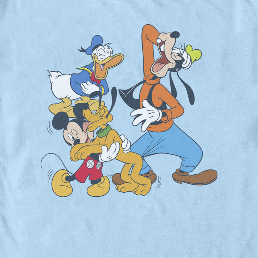 Men's Mickey & Friends Laughing Crew  Adult T-Shirt