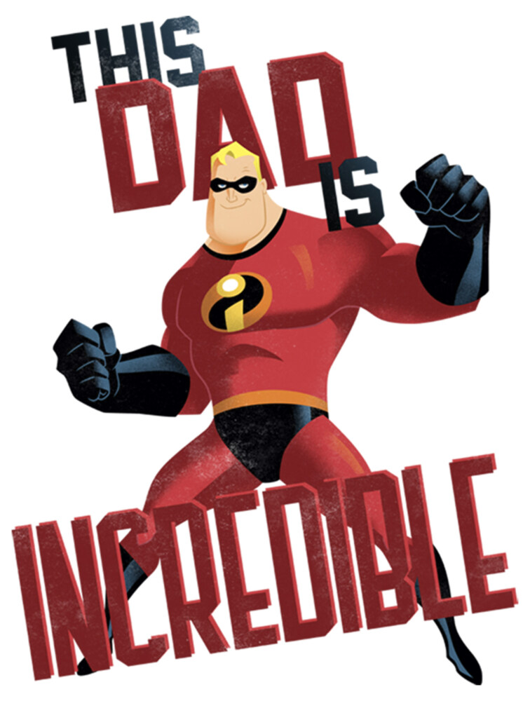 Men's The Incredibles This Dad is Incredible  Adult Baseball Tee