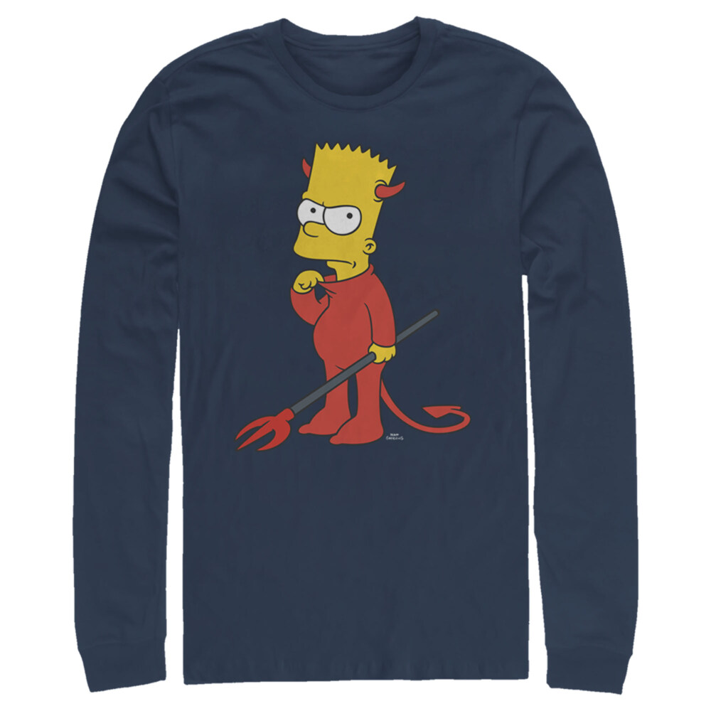 Men's The Simpsons Devil Bart  Adult Long Sleeve Shirt