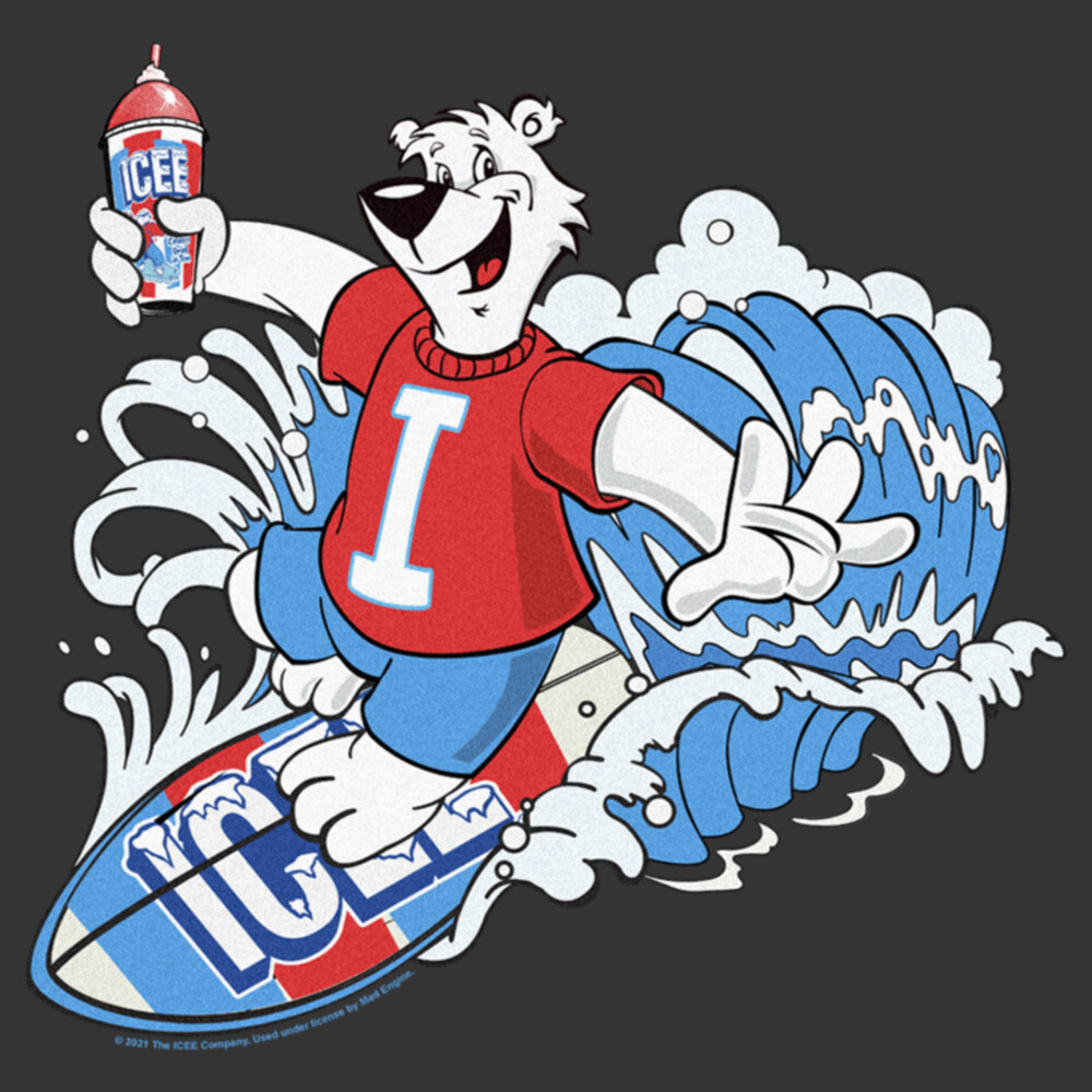 Men's ICEE Bear Surfing the Waves  Adult T-Shirt