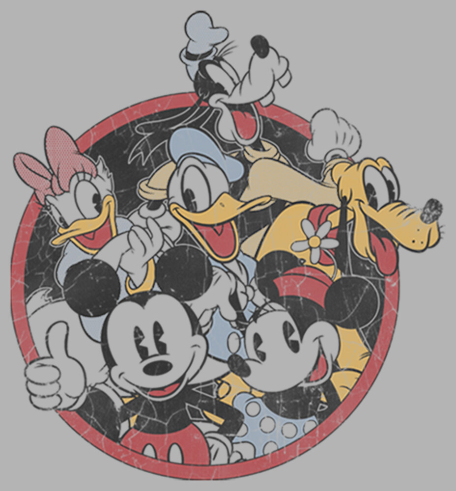 Men's Mickey & Friends Retro Group Shot  Adult Pull Over Hoodie