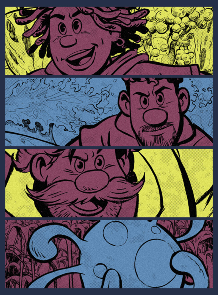 Men's Strange World Clade Family Comic Strips  Adult T-Shirt