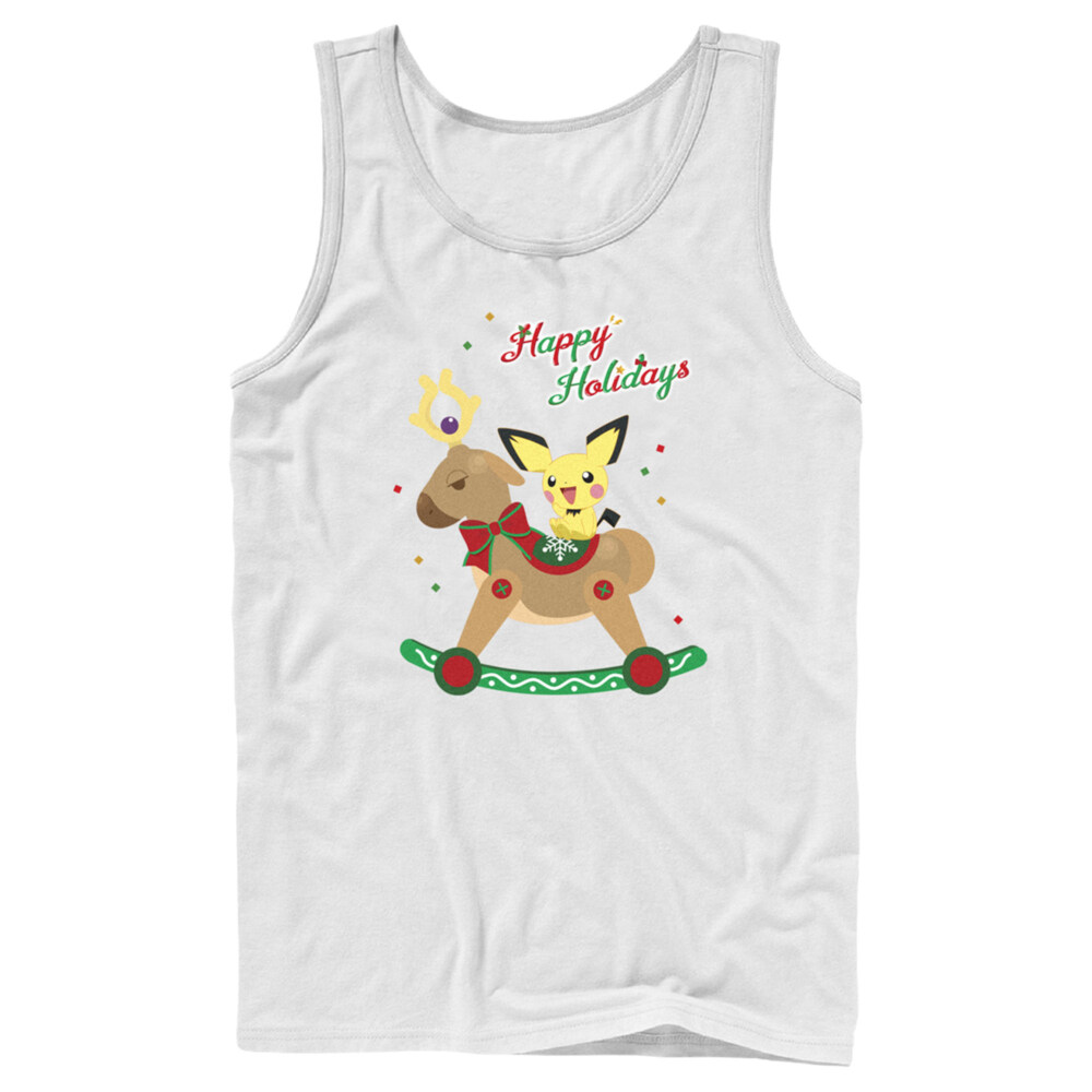 Men's Pokemon Christmas Pichu Rocker  Adult Tank Top
