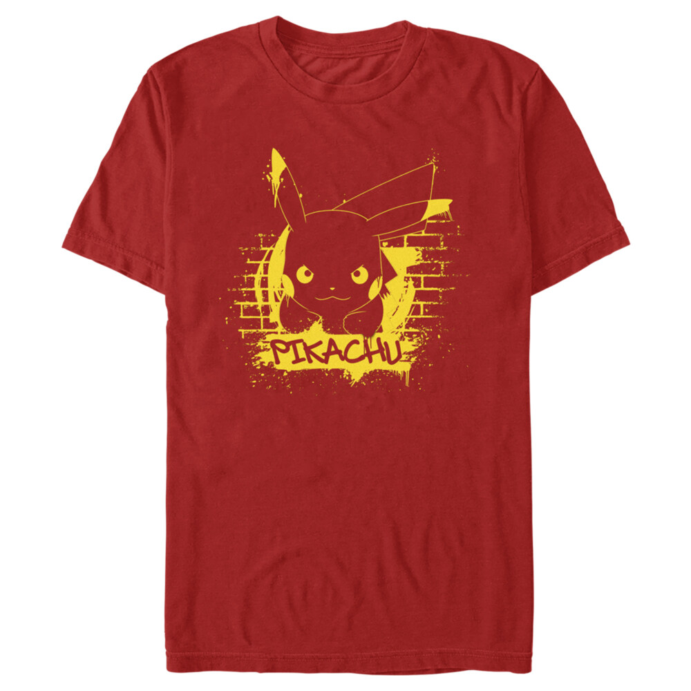 Men's Pokemon Pikachu Mural  Adult T-Shirt