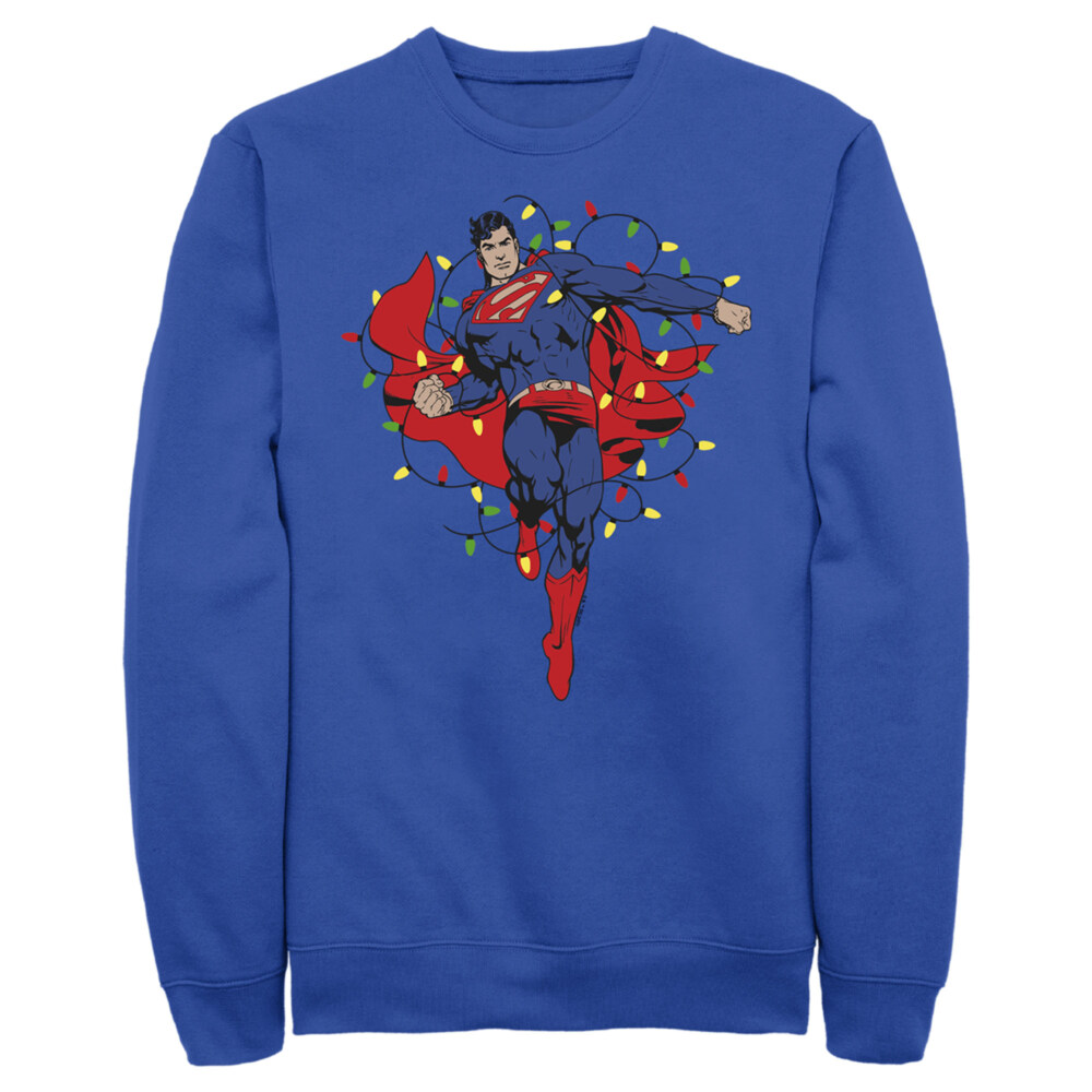 Men's Superman Christmas Lights  Adult Sweatshirt