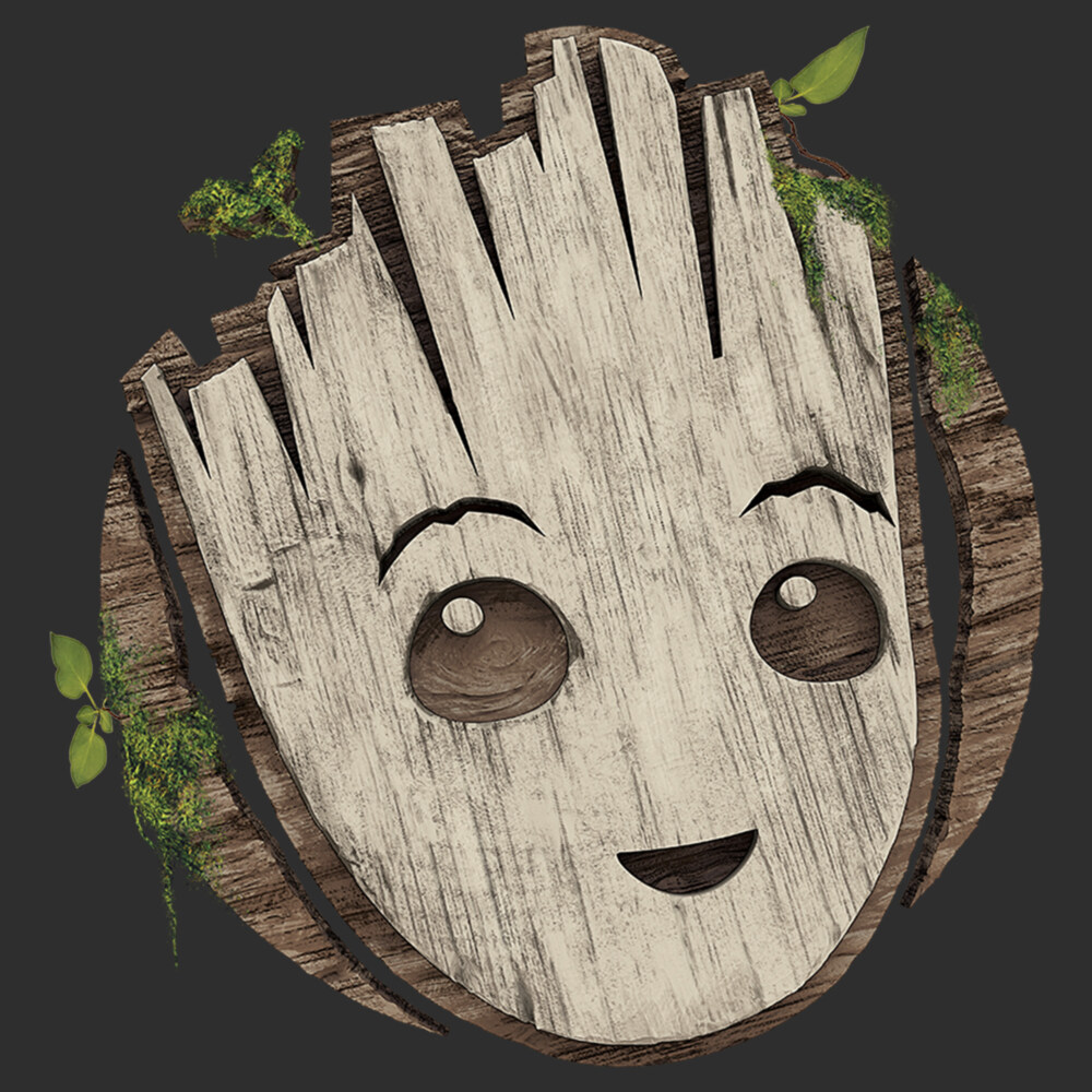 Men's Marvel: I am Groot Cute Smiling Groot Face  Adult T-Shirt