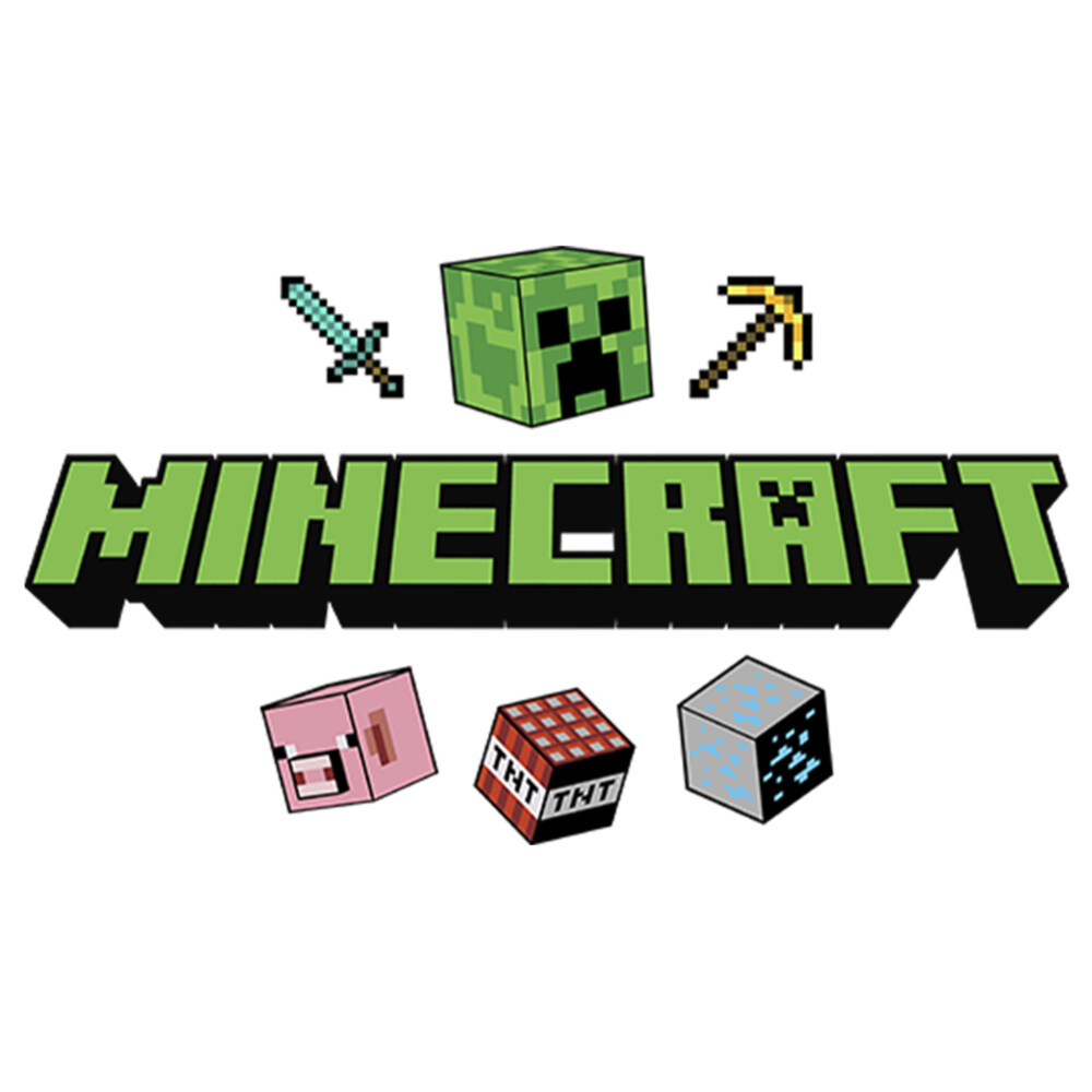 Men's Minecraft Icons Logo  Adult T-Shirt