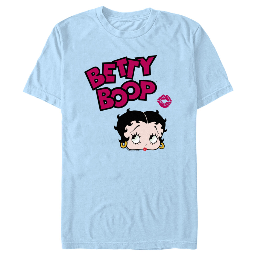 Men's Betty Boop Lipstick Kiss Logo  Adult T-Shirt