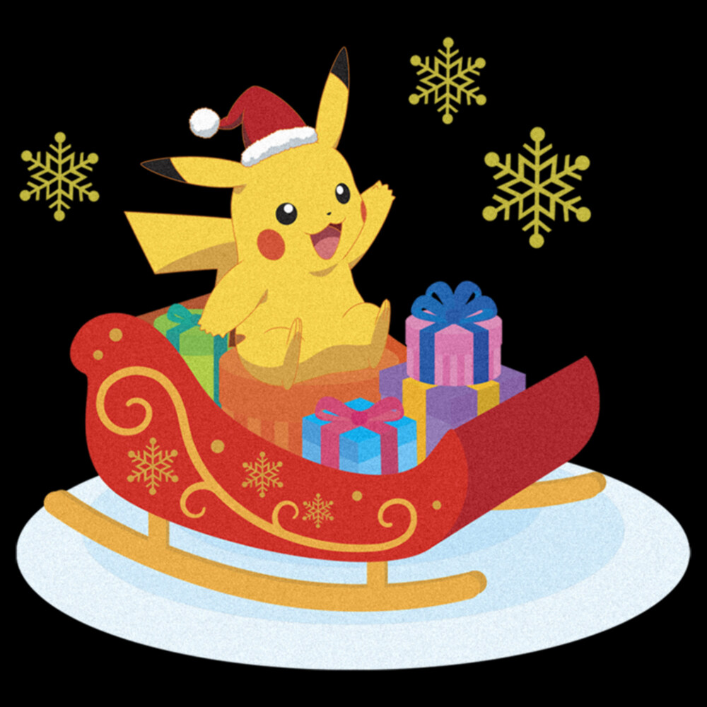 Men's Pokemon Christmas Pikachu Sleigh  Adult T-Shirt