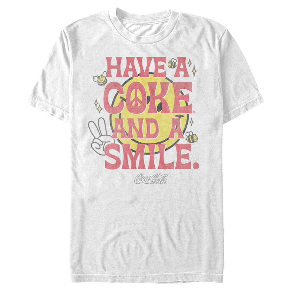 Men's Coca Cola Unity Have a Coke and a Smile Peace  Adult T-Shirt