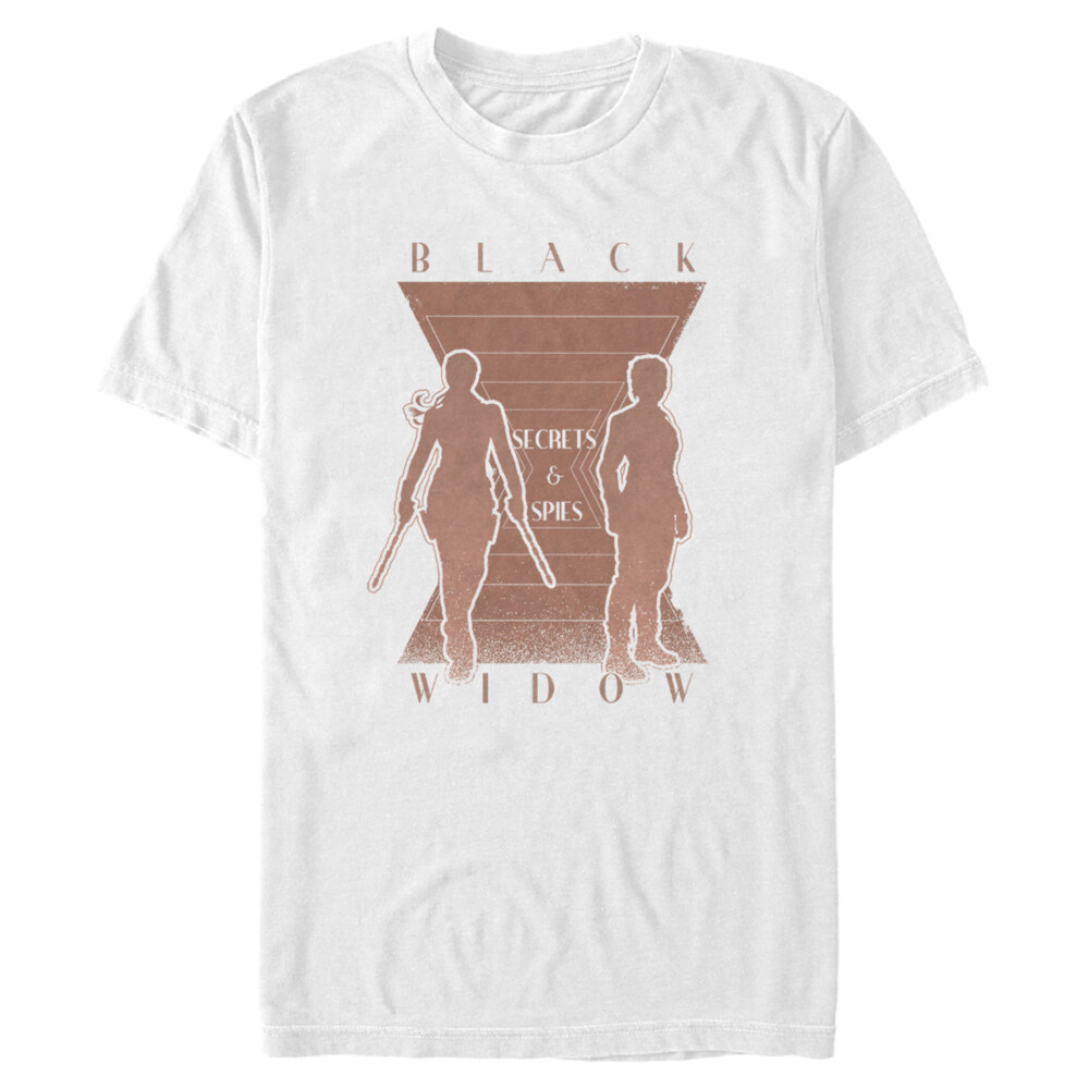 Men's Marvel Black Widow Hourglass Secrets and Spies  Adult T-Shirt