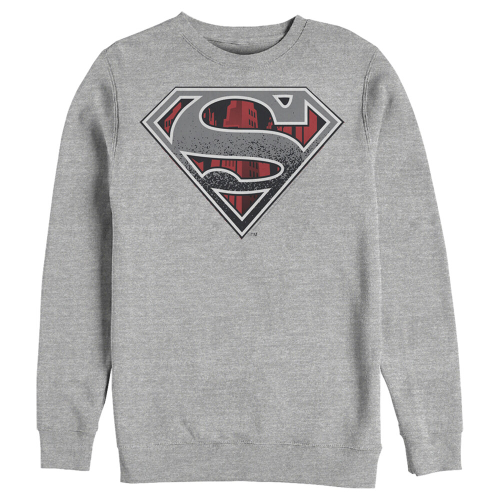 Men's Superman Logo Grunge  Adult Sweatshirt