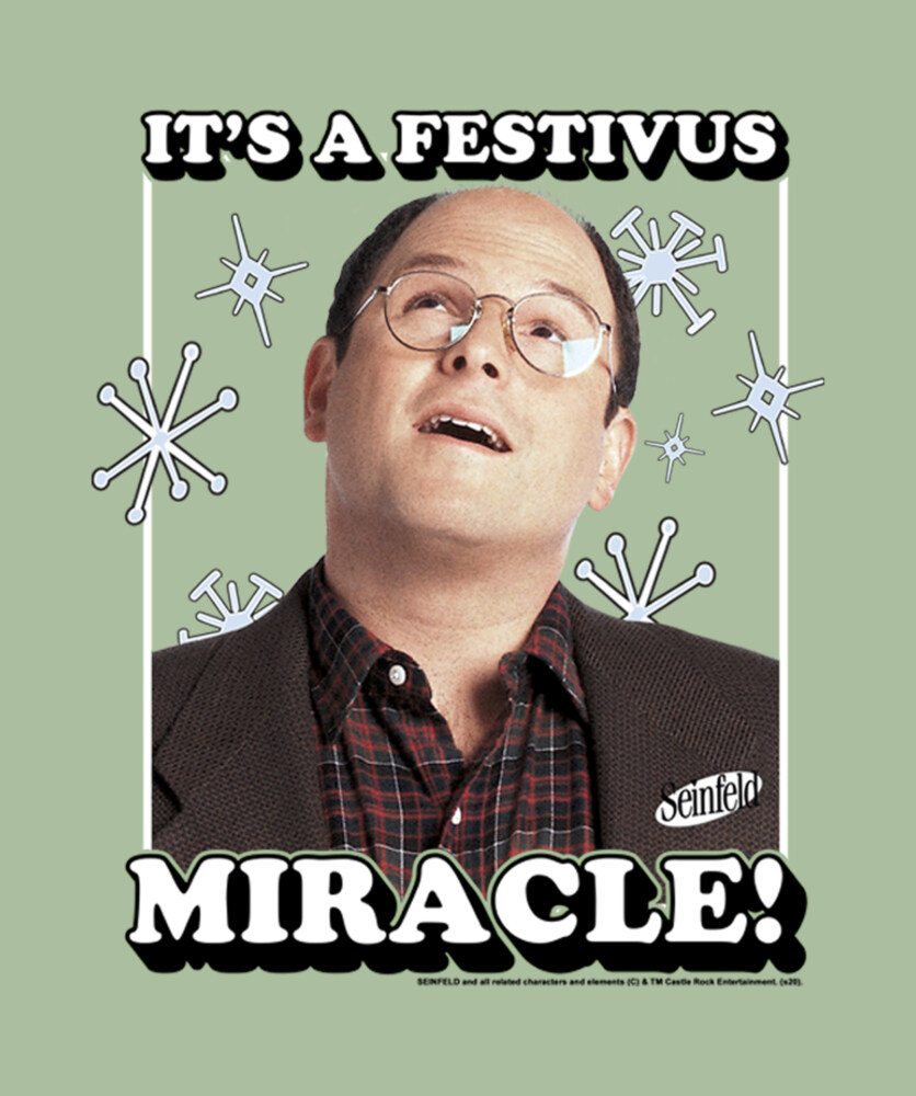 Men's Seinfeld George Costanza It's a Festivus Miracle  Adult T-Shirt