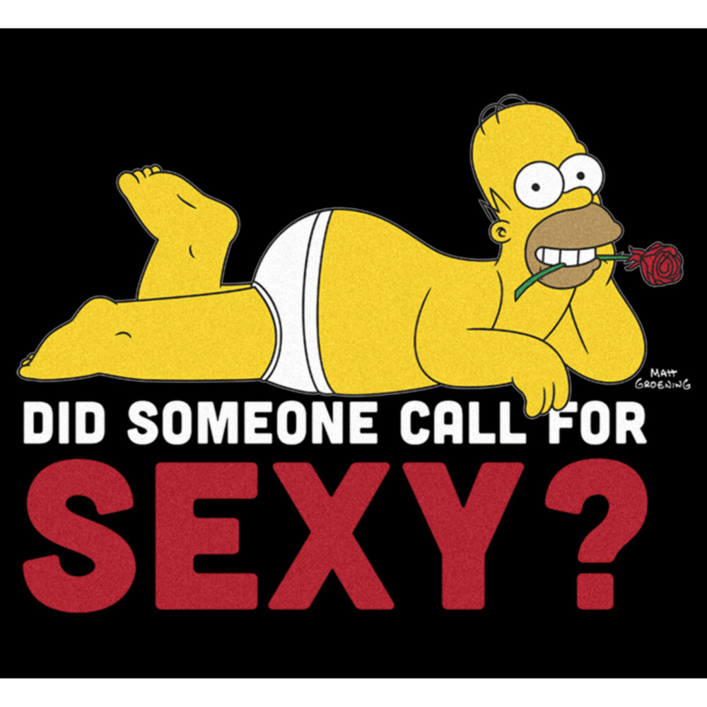 Men's The Simpsons Valentine's Day Homer Did Someone Call for Sexy?  Adult T-Shirt