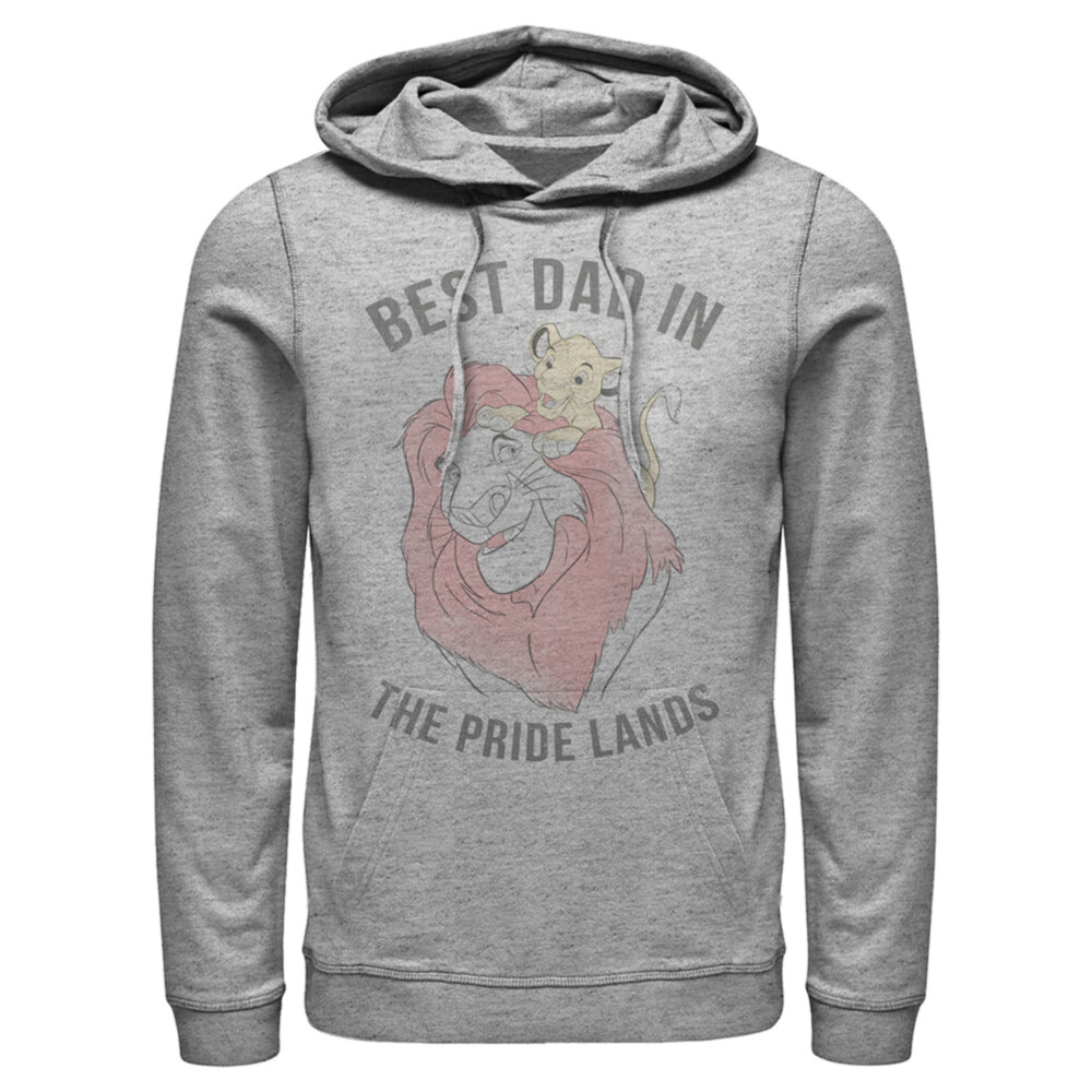 Men's Lion King Simba and Mufasa Best Dad in the Pride Lands  Adult Pull Over Hoodie