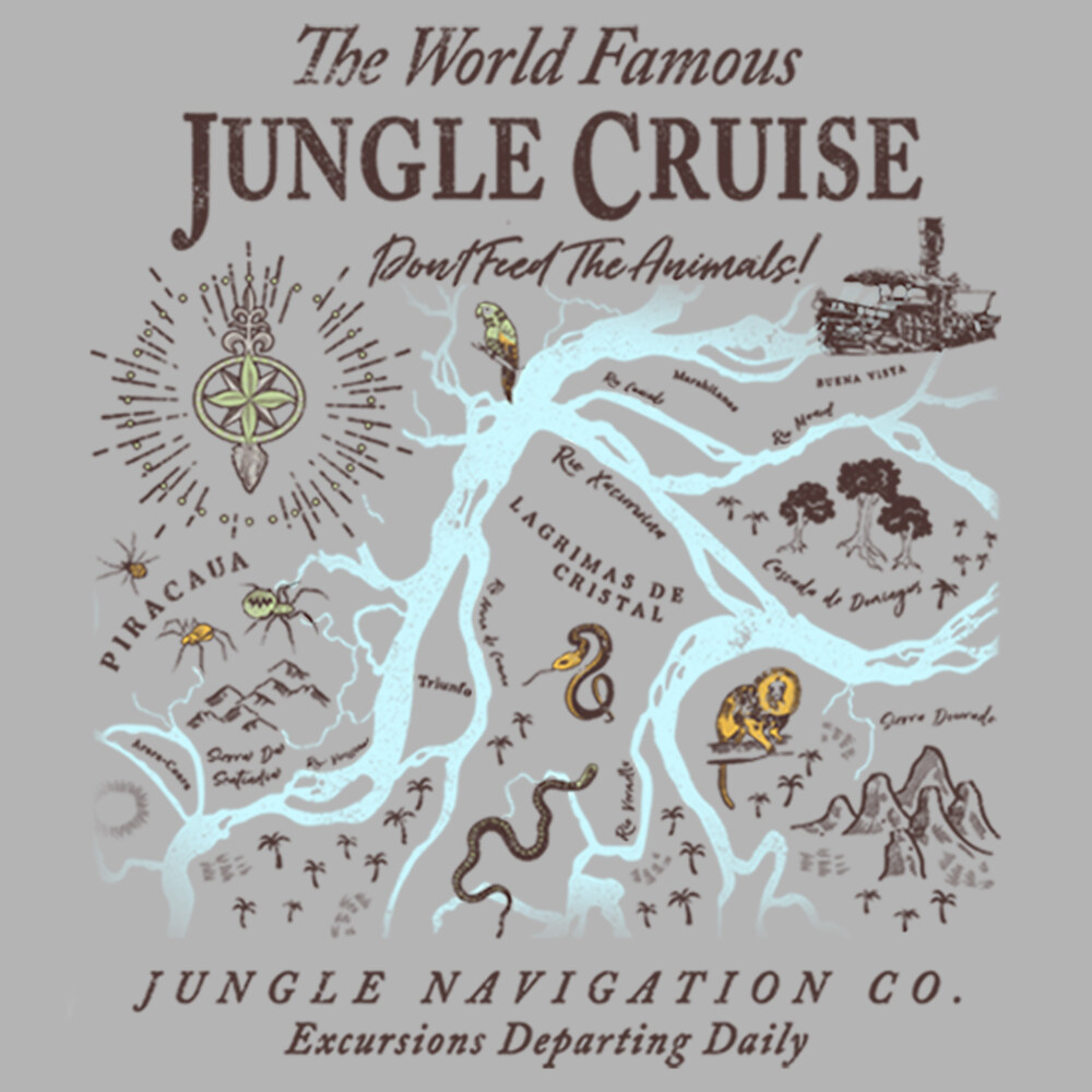 Men's Jungle Cruise Excursion Map  Adult Pull Over Hoodie