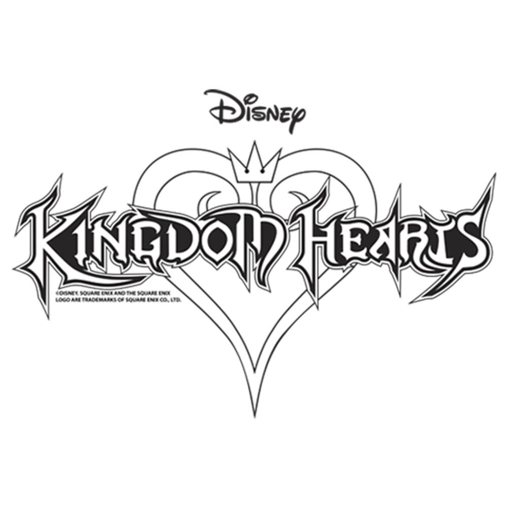 Men's Kingdom Hearts 1 Sketch Logo  Adult T-Shirt