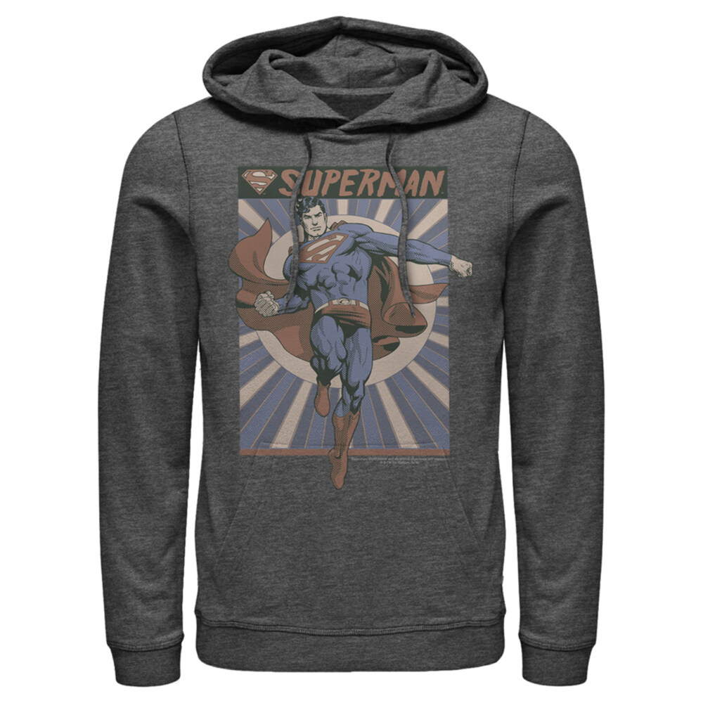 Men's Superman Classic Hero Pose  Adult Pull Over Hoodie