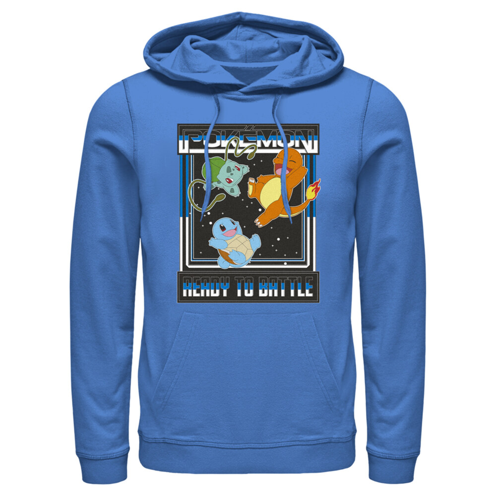 Men's Pokemon Ready To Battle Trio  Adult Pull Over Hoodie