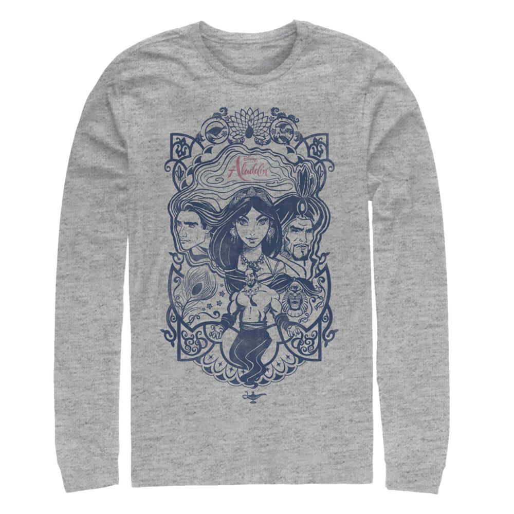 Men's Aladdin Vintage Character Frame  Adult Long Sleeve Shirt