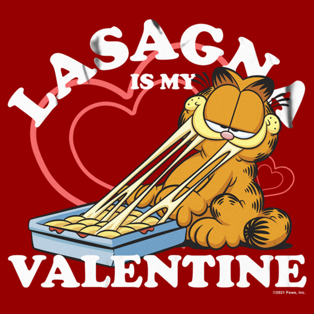 Men's Garfield Lasagna is My Valentine  Adult T-Shirt