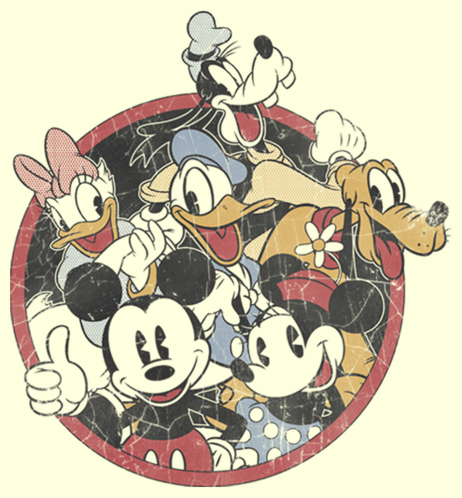 Men's Mickey & Friends Retro Group Shot  Adult T-Shirt
