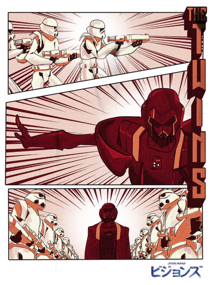 Men's Star Wars: Visions The Twins Panels  Adult T-Shirt