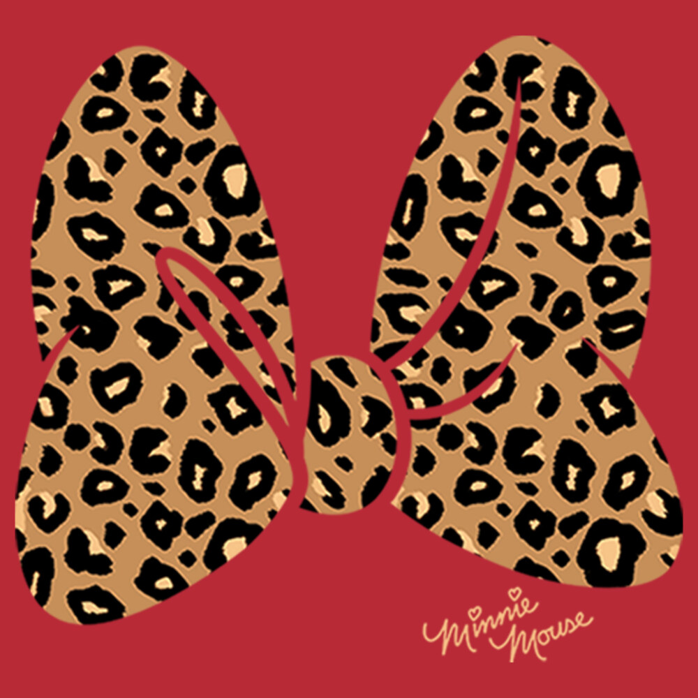 Men's Mickey & Friends Cheetah Print Minnie Mouse Bow  Adult Pull Over Hoodie