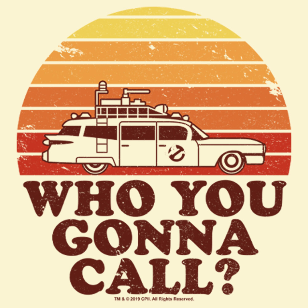Men's Ghostbusters Who You Gonna Call Retro Sunset  Adult T-Shirt