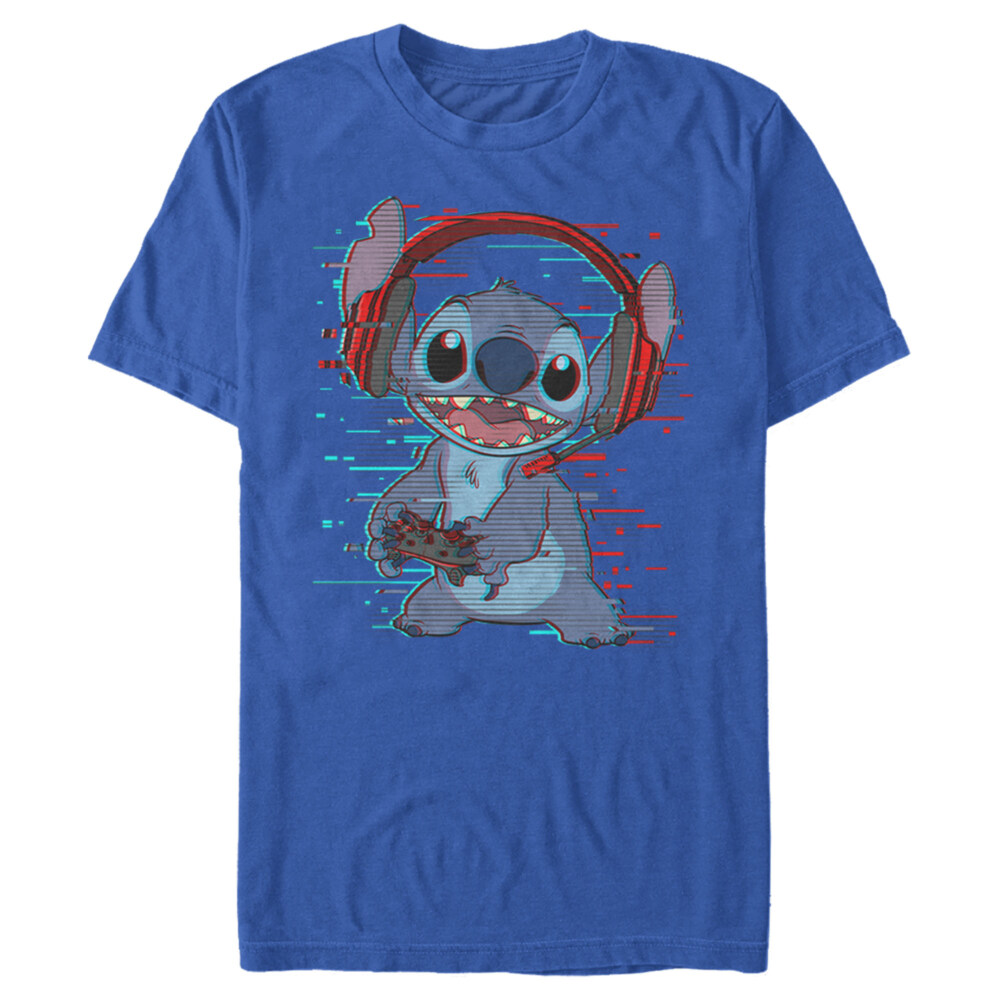 Men's Lilo & Stitch Red and Blue Gamer  Adult T-Shirt