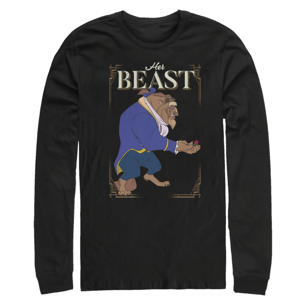 Men's Beauty and the Beast Valentine Her Prince Frame  Adult Long Sleeve Shirt