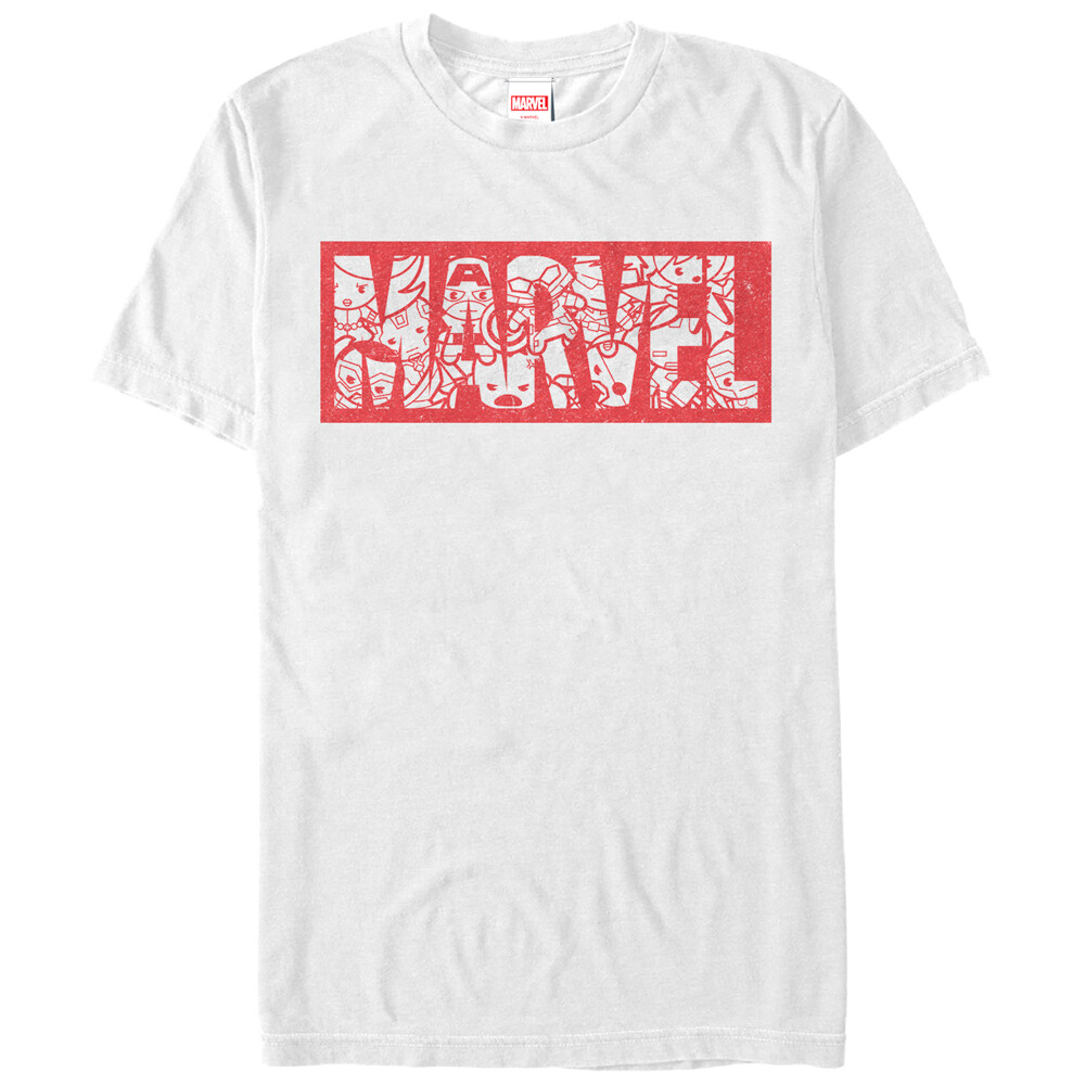 Men's Marvel Kawaii Superheroes Logo  Adult T-Shirt