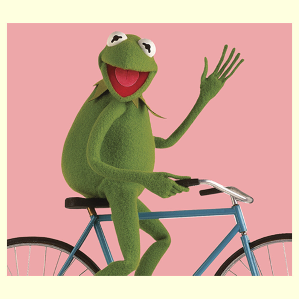 Men's The Muppets Kermit Bike Wave  Adult T-Shirt