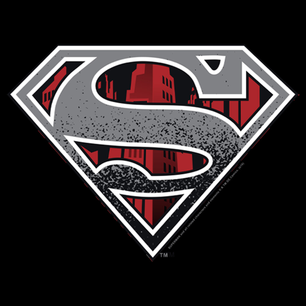 Men's Superman Logo Grunge  Adult T-Shirt