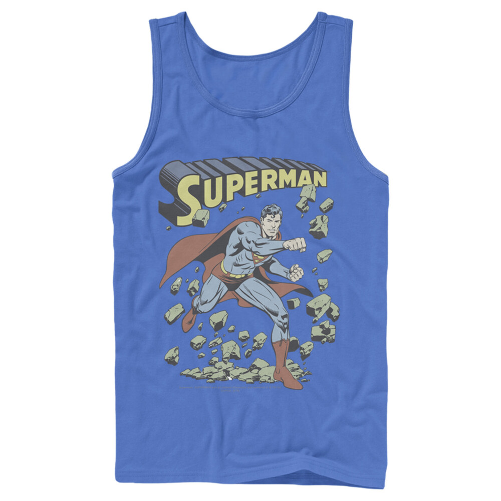 Men's Superman Hero Smash Barriers  Adult Tank Top