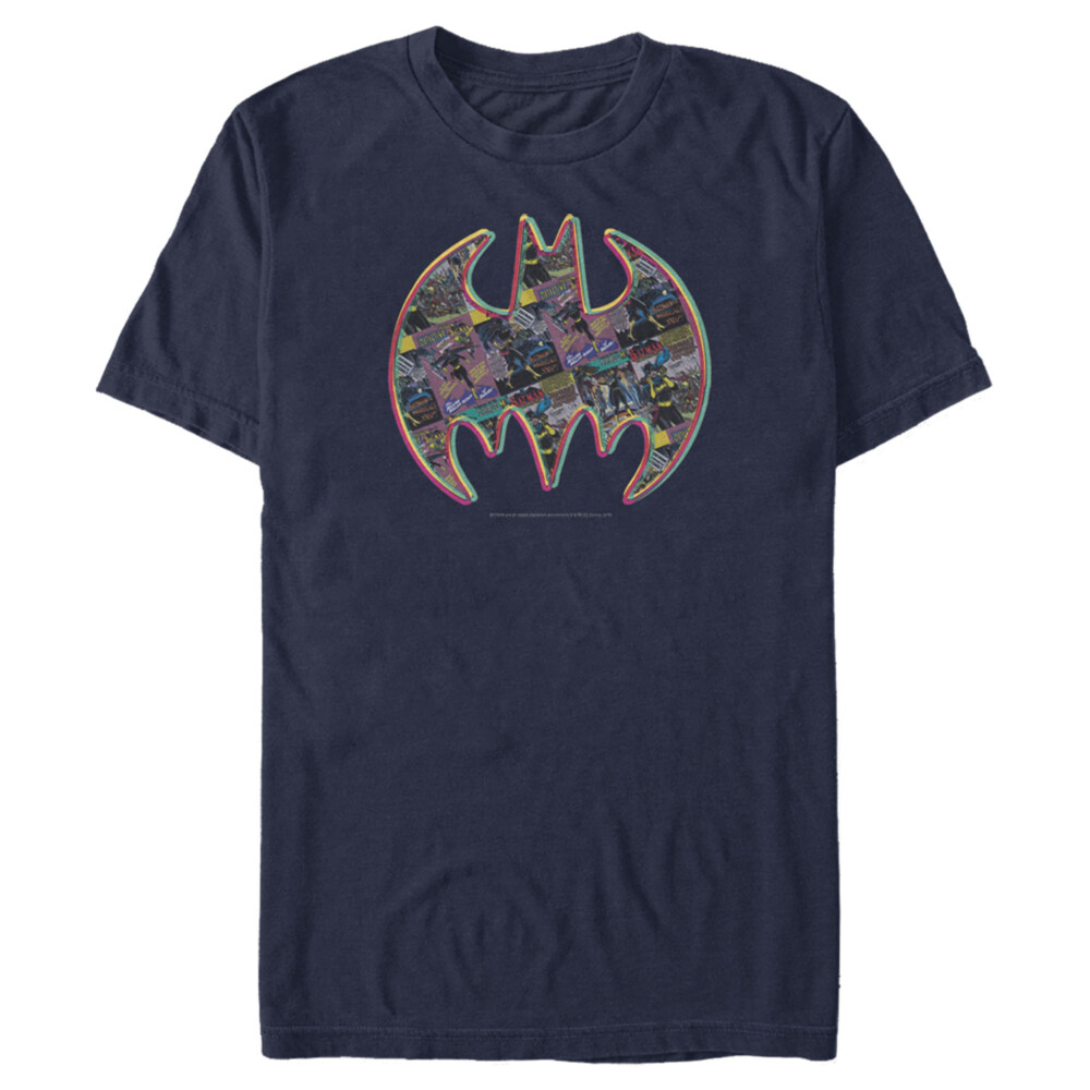 Men's Batman Shield Logo Comic Panel  Adult T-Shirt