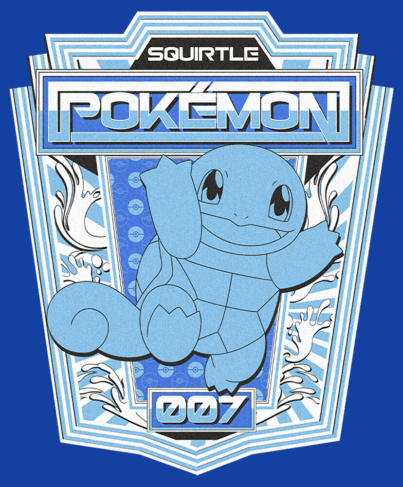 Men's Pokemon Squirtle Metallic Badge  Adult T-Shirt