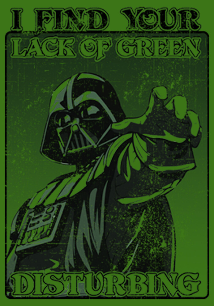 Men's Star Wars Darth Vader St. Patrick's Day Lack of Green  Adult T-Shirt