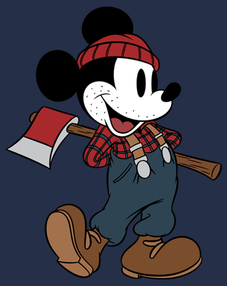Men's Mickey & Friends Retro Lumberjack Mickey Mouse  Adult T-Shirt