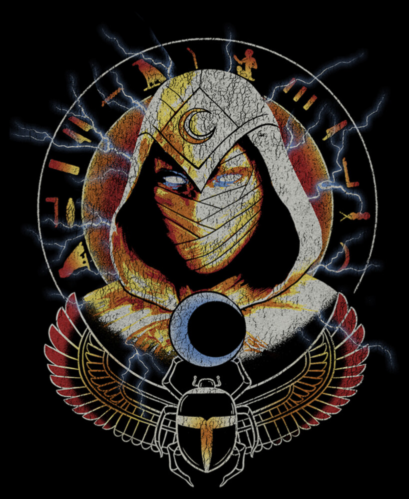 Men's Marvel: Moon Knight Lightning Winged Scarab Portrait  Adult T-Shirt