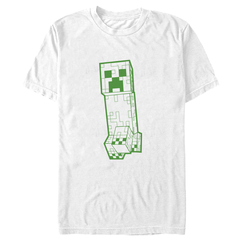 Men's Minecraft Creeper Outline  Adult T-Shirt