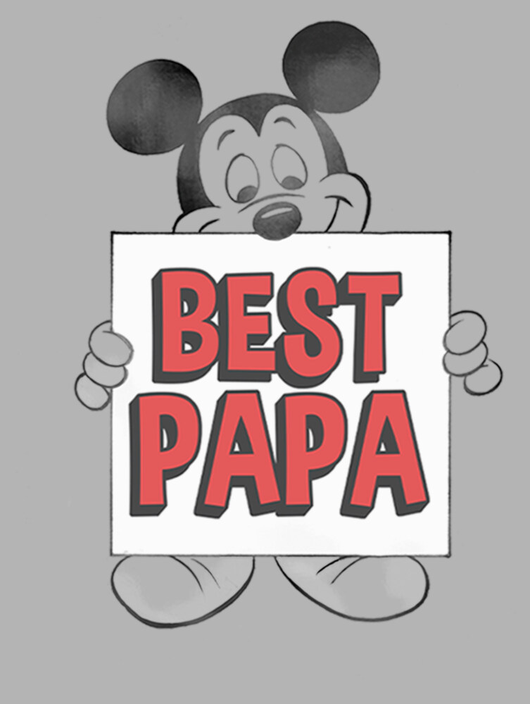 Men's Mickey & Friends Father's Day Best Papa Sign  Adult Pull Over Hoodie