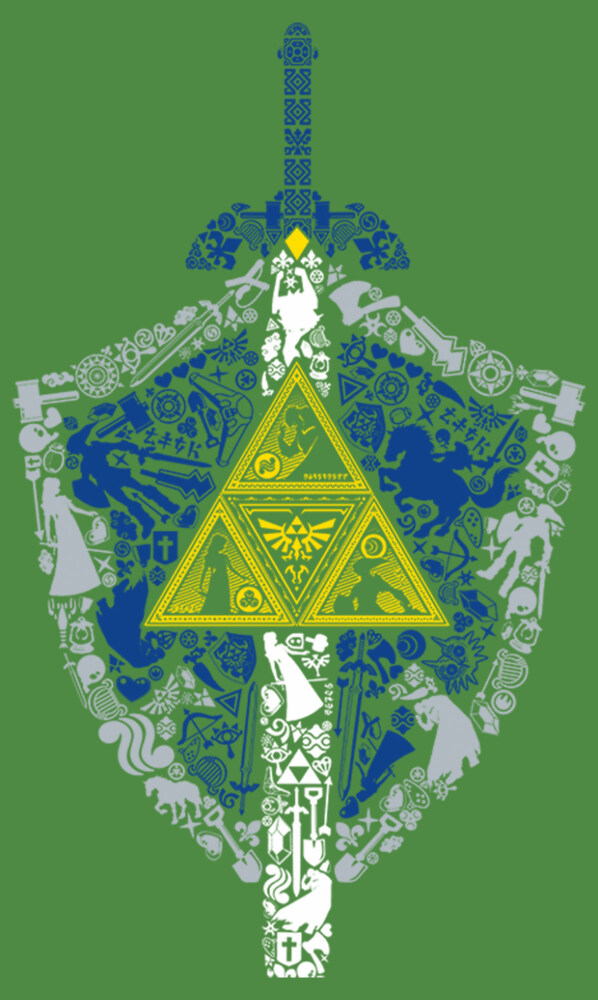 Men's Nintendo Legend of Zelda Hidden Pattern  Adult T-Shirt
