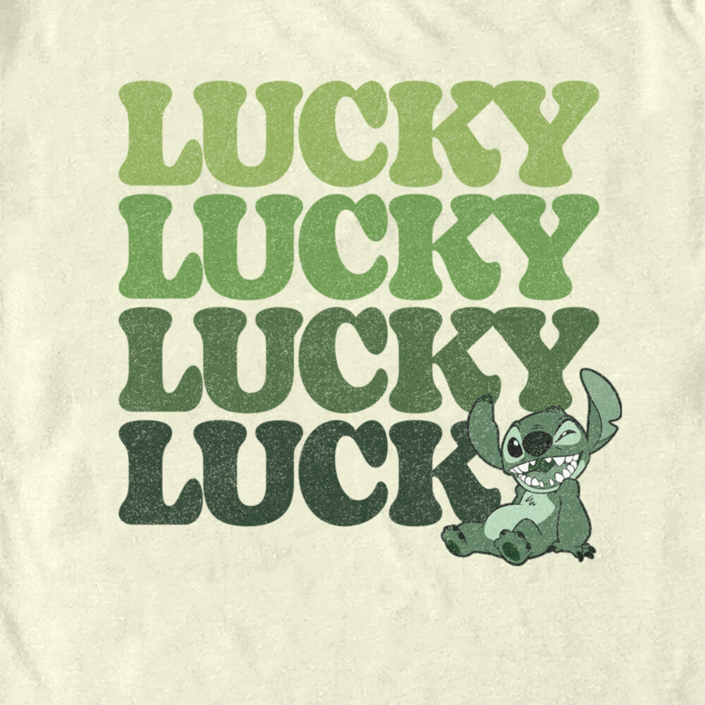 Men's Lilo & Stitch St. Patrick's Day Stitch Lucky Stack  Adult T-Shirt