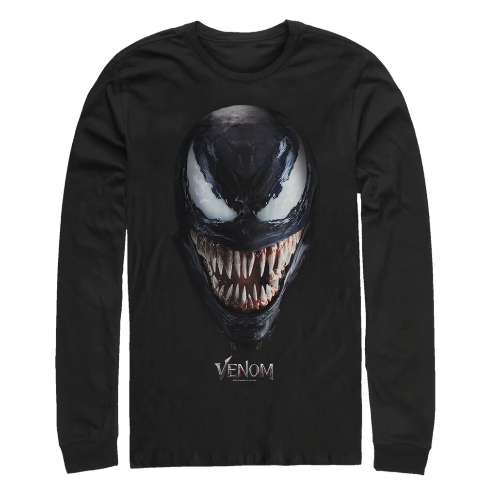 Men's Marvel Venom Film All Smiles  Adult Long Sleeve Shirt
